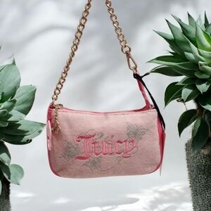 💕🔹️Juicy Couture🔹️ Wing It Mini Wristlet Pink Diamond Shoulder Bag